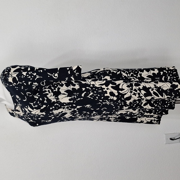 J.Crew Collection Black Ivory Preppy Lightweight Floral Knit Dress Size L - Picture 4 of 11